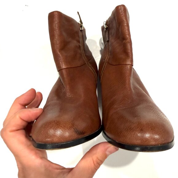 Cole Haan Nike Air Cassidy Brown Leather Boots Booties Cognac 8.5 - Picture 9 of 14